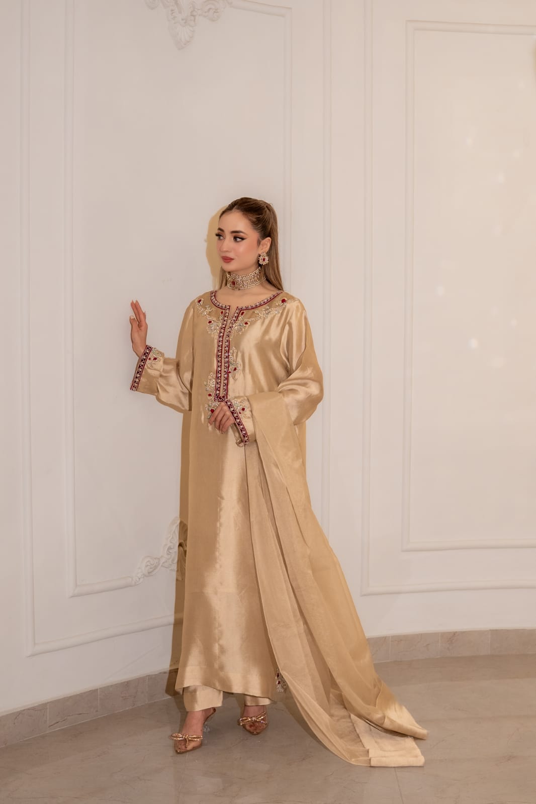 Ivory pure tissue silk