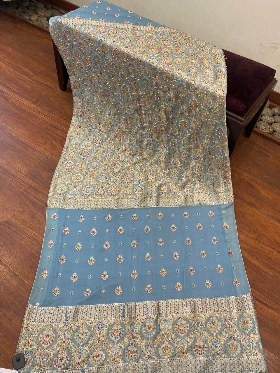 Blue multi shawl