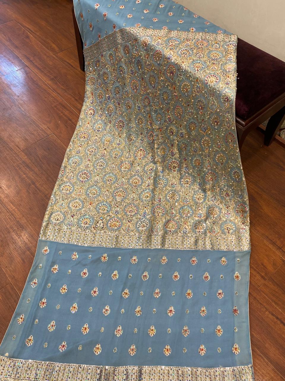 Blue multi shawl