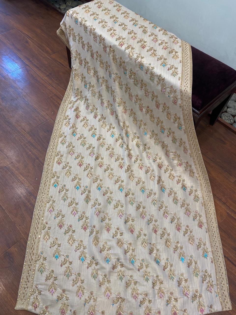 Beige and gold shawl