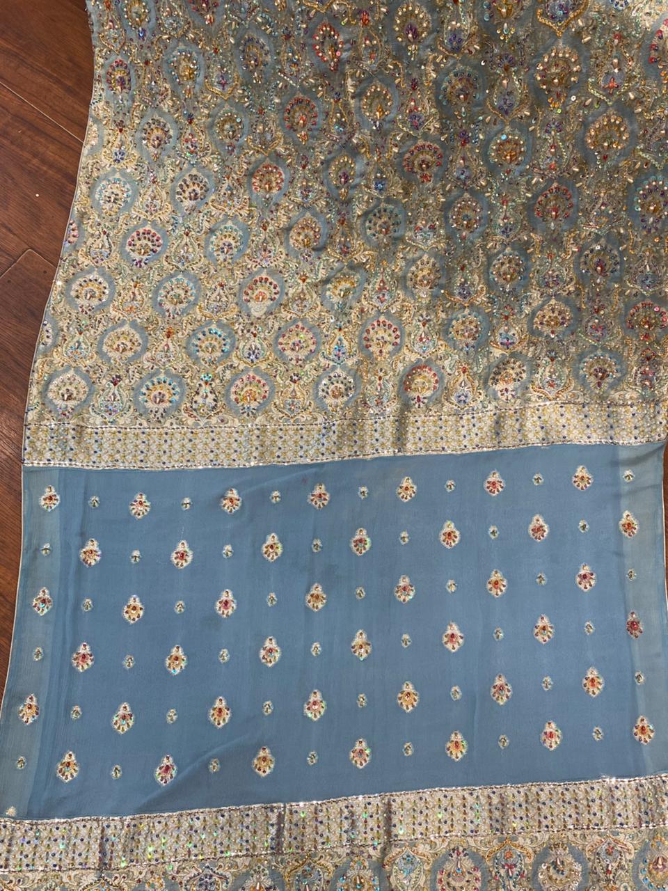 Blue multi shawl