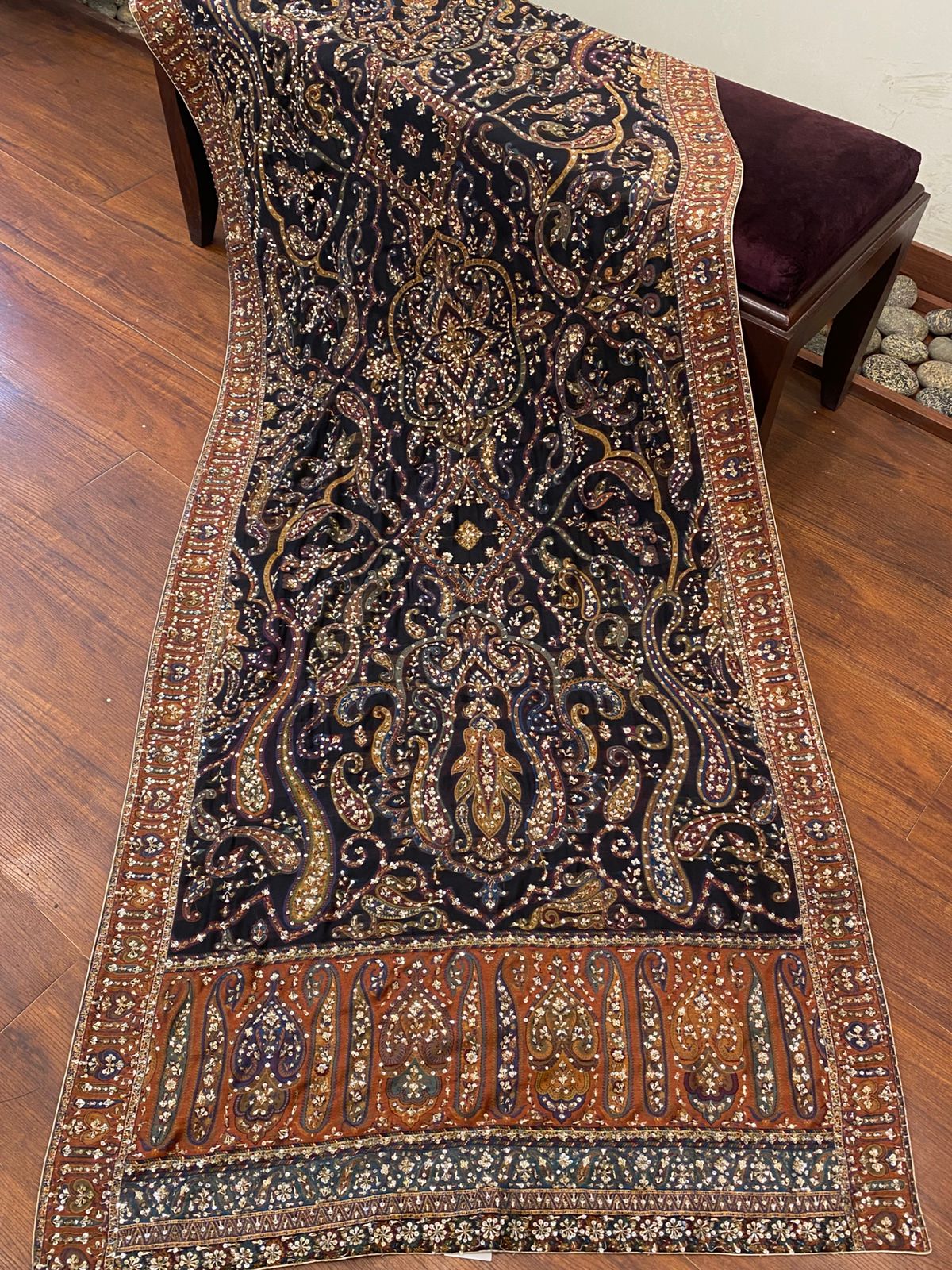 Black paisley shawl