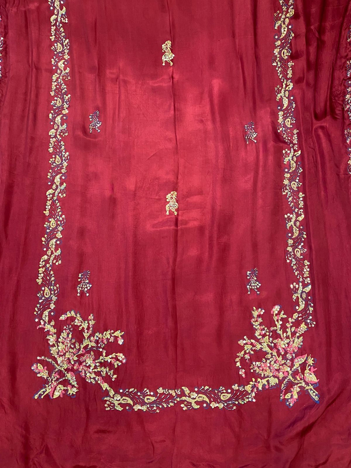Maroon silk shawl