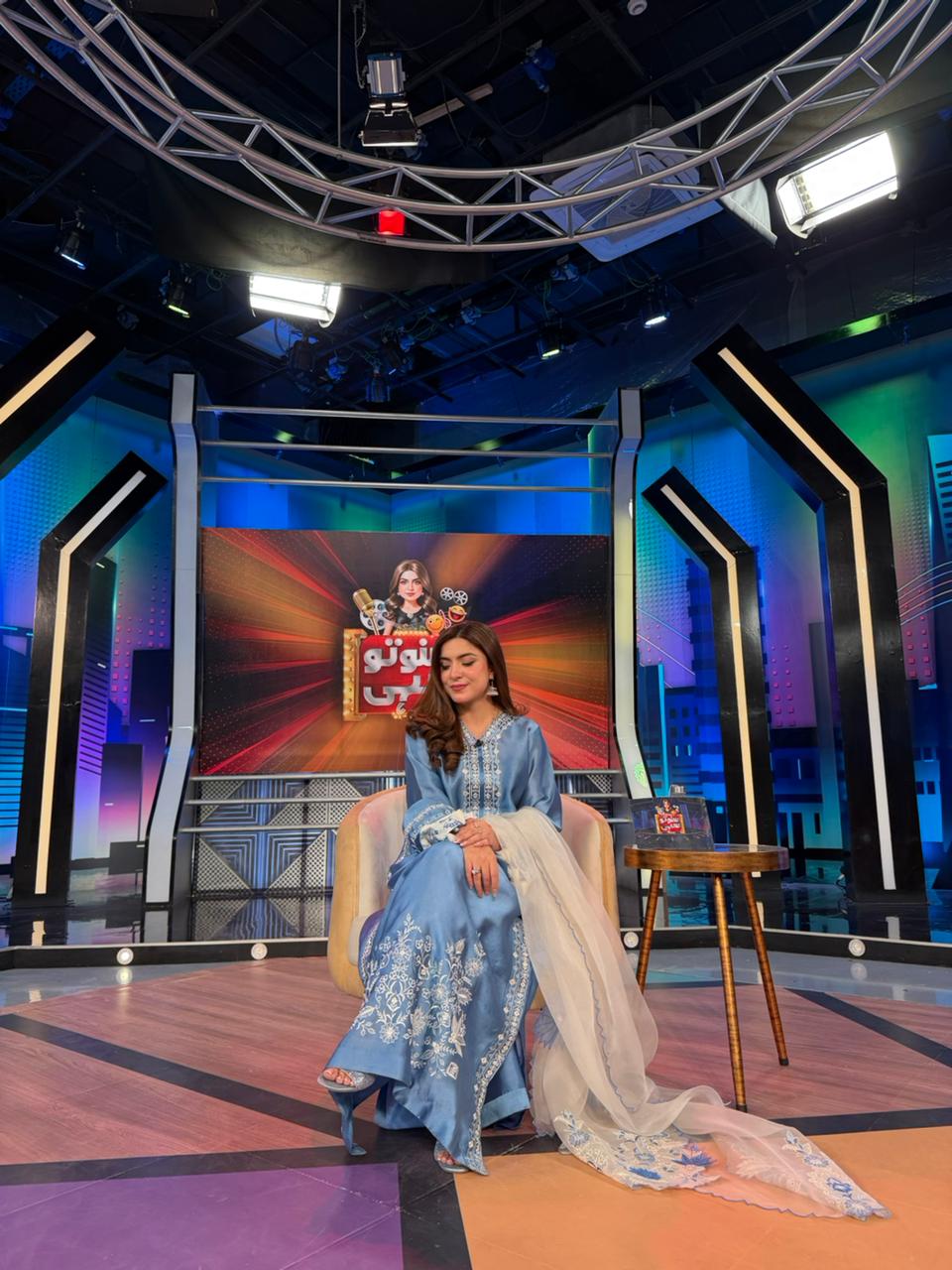 Minal – Blue Shisha Silk Tassel Kaftan | Muntaha By Shanzay Fahad