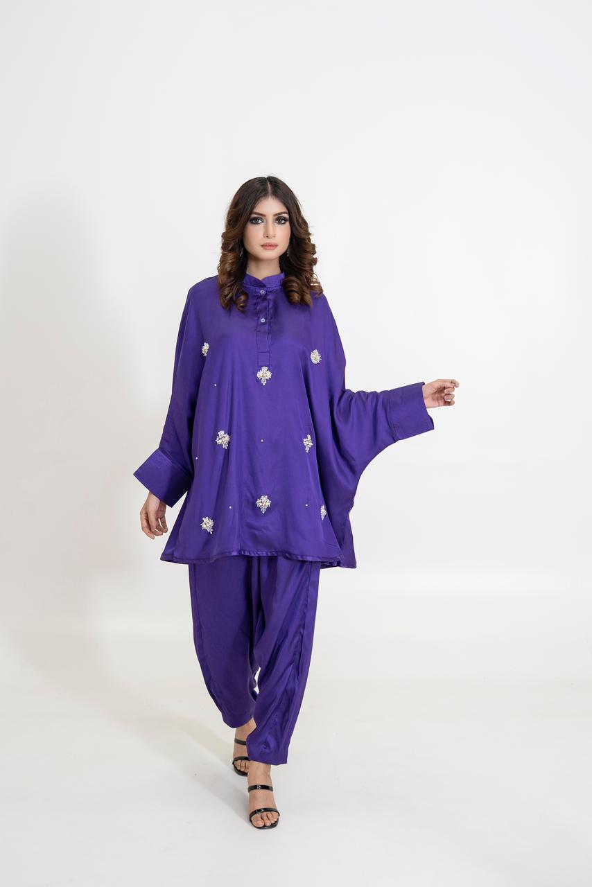 Purple Silk dress | Aminah Badar