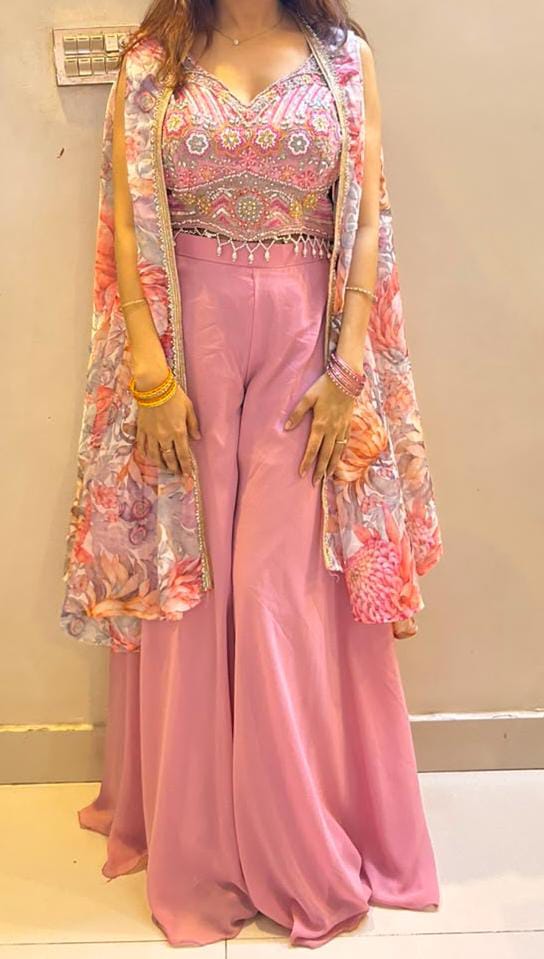 Kiran Raj Ivory Floral Shrug Co-ord Set