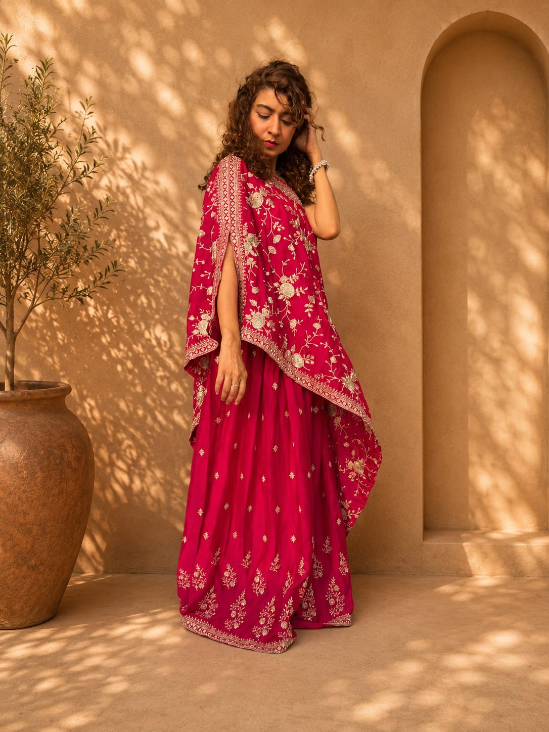 Kiran Raj Fuchsia Garara Set