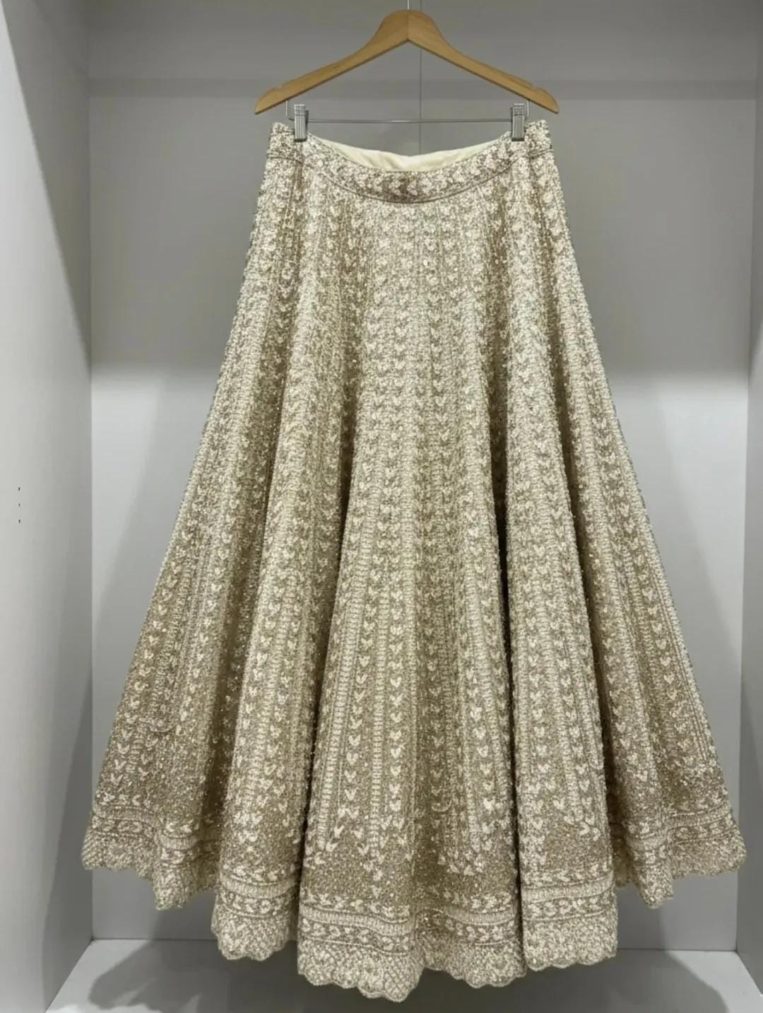 Kiran Raj Bridal Ivory Lehenga Choli with Dupatta