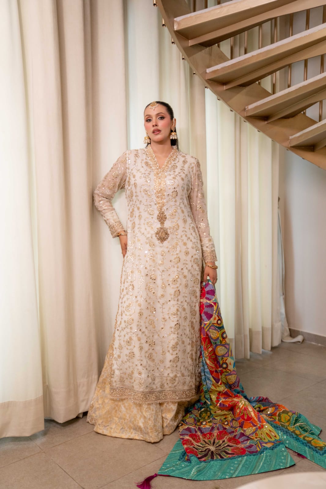 Sheesh Mahal White Shisha Work Luxury Formal – Wardrobe Essentials