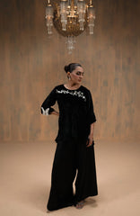Black velvet drape