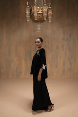Black velvet drape