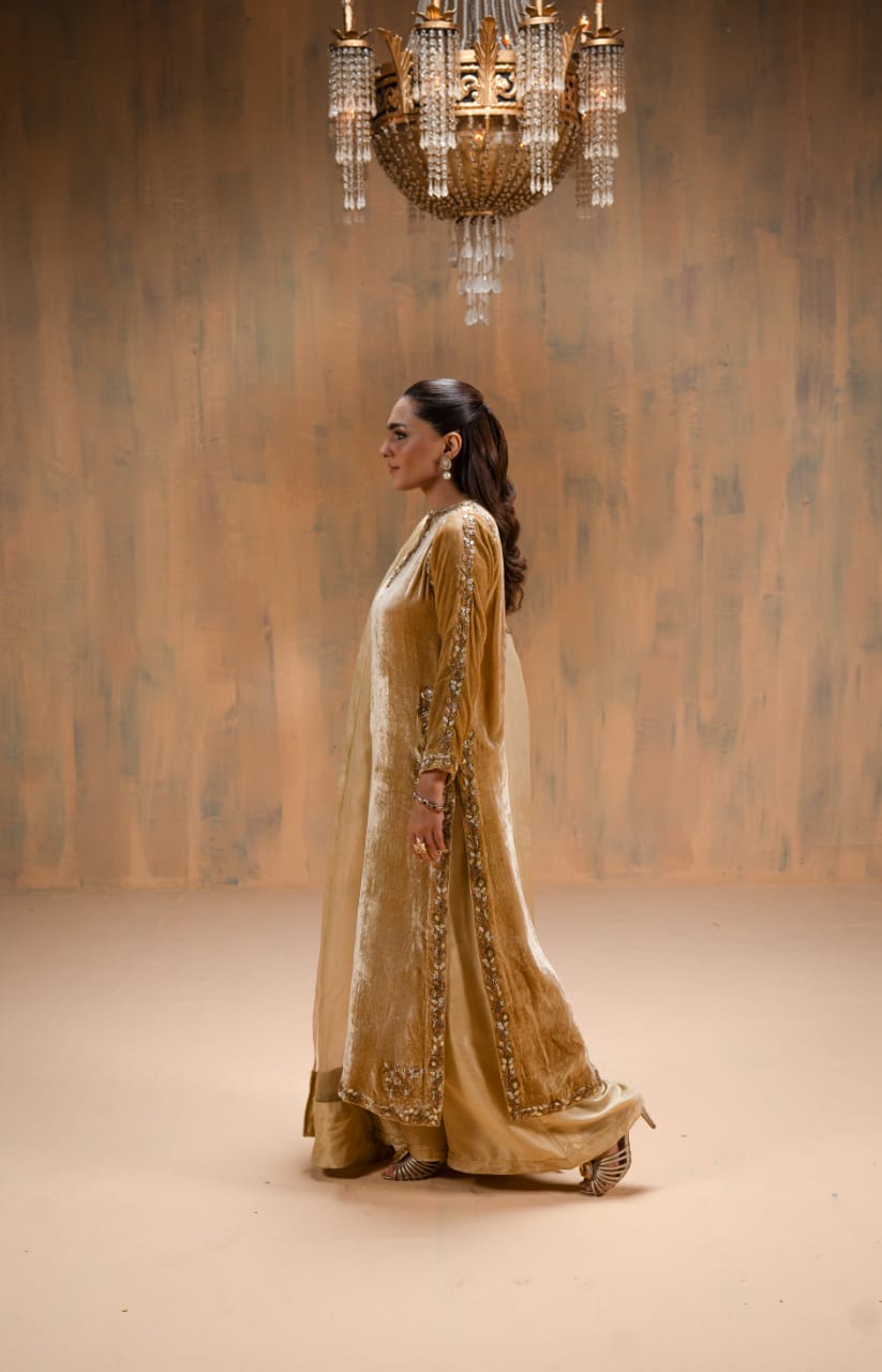 Beige pure velvet