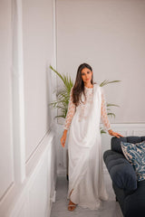 White Silk Drape Outfit