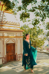 Bottle Green Velvet Suit-Formals