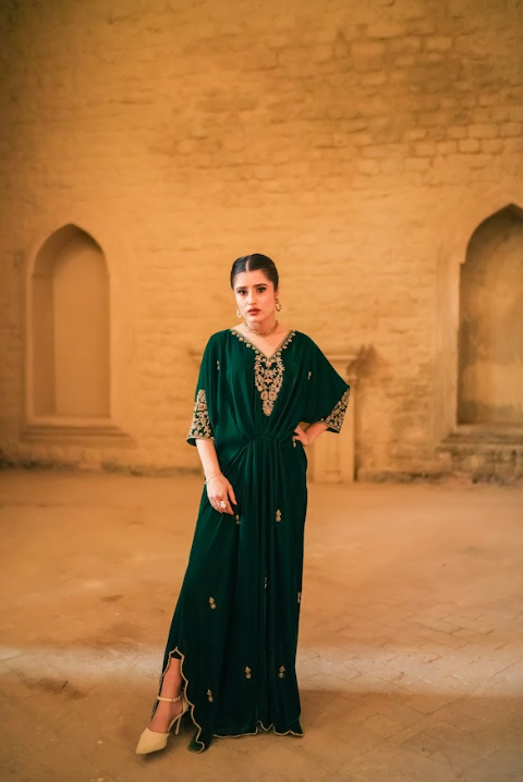 Green Velvet-Kaftan 