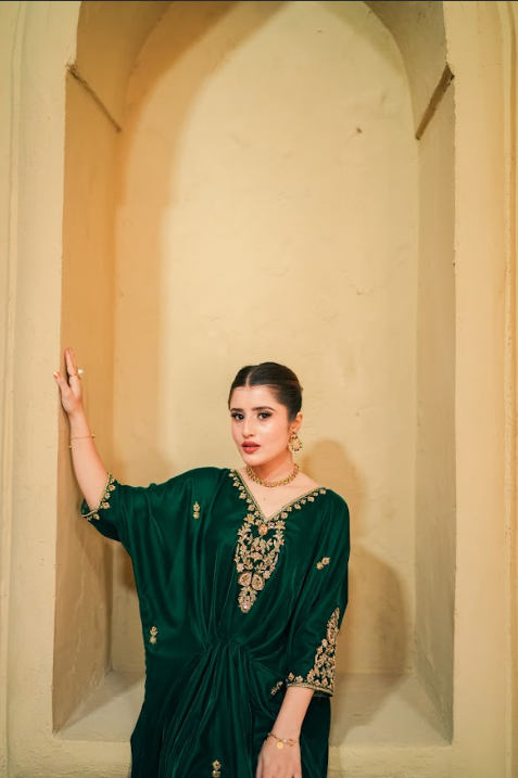 Green Velvet-Kaftan 