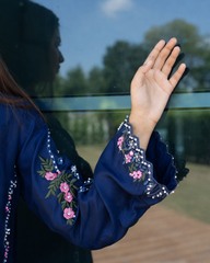 Noor-e-Navy CBR 207 navy blue embroidered 3 piece suit by Celine by Rumi available at Labels Islamabad